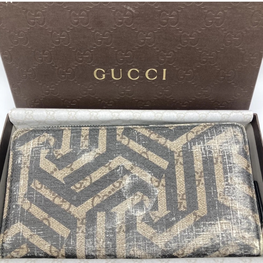 Gucci PVC Leather wallet  Kaleido Portfolio Brown